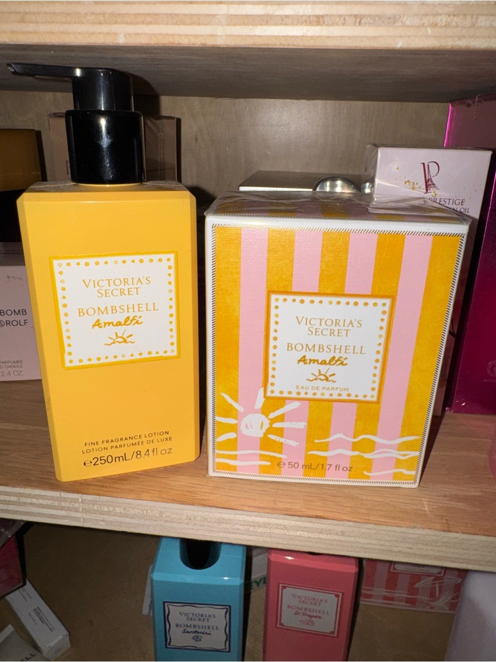 Victoria's Secret Bombshell Amalfi Lotion & Eau de Parfum - Yellow & Pink